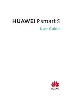 Huawei P Smart S manual. Camera Instructions.